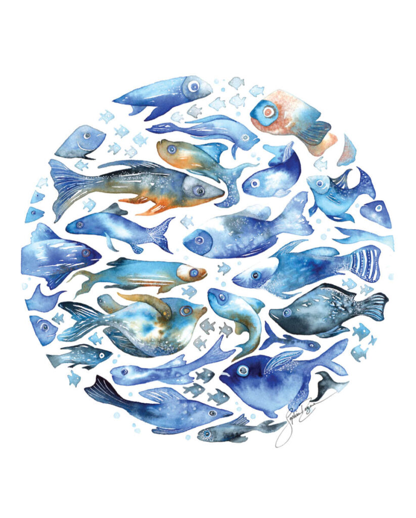 Affiche La ronde des poissons bleus