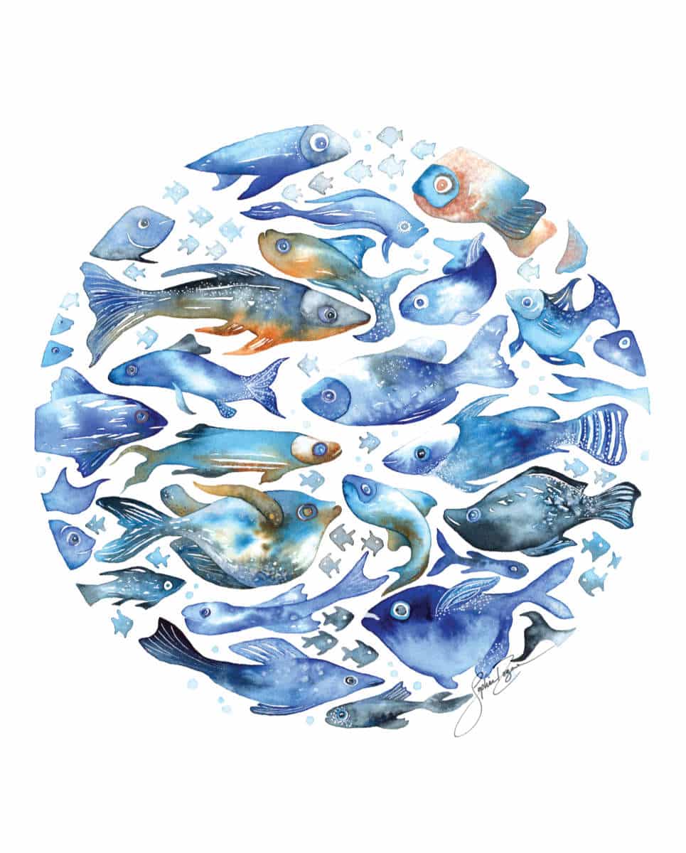 Affiche La ronde des poissons bleus