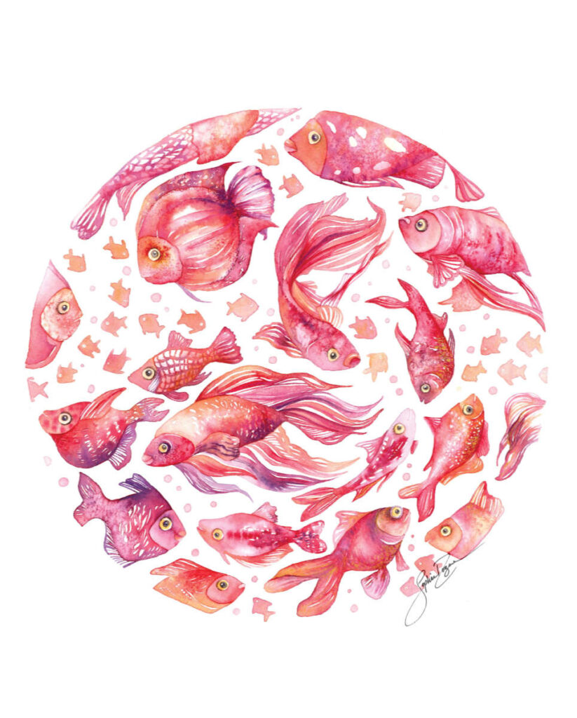 Affiche La ronde des poissons rouges