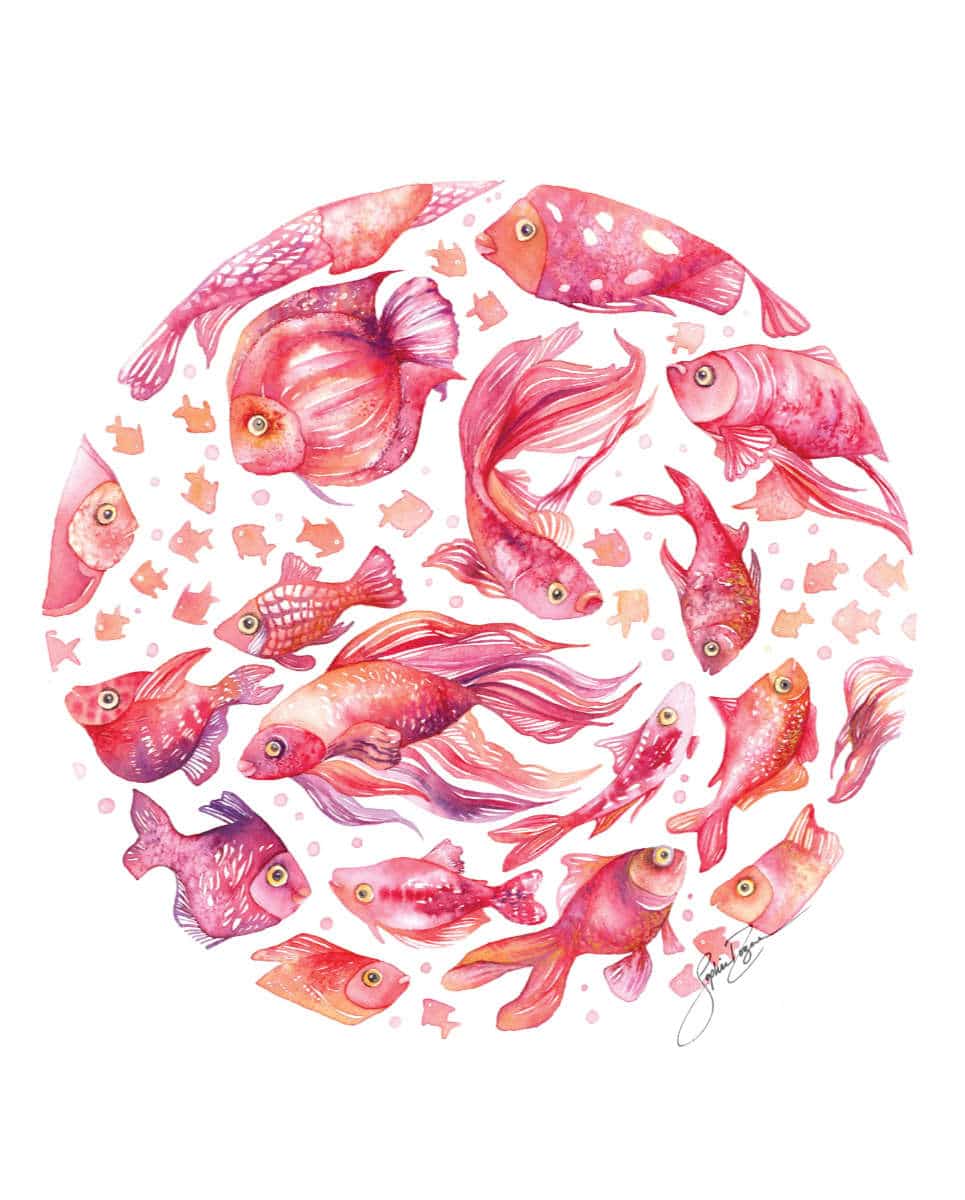 Affiche La ronde des poissons rouges